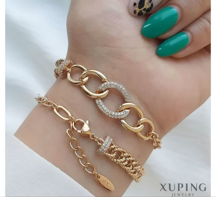 دستبند زنانه ژوپینگ طرح طلا مطابق با عکس