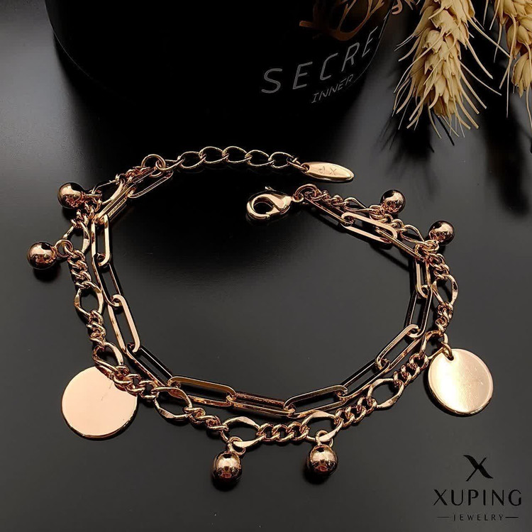دستبند زنانه دولاین طرح طلا ژوپینگ